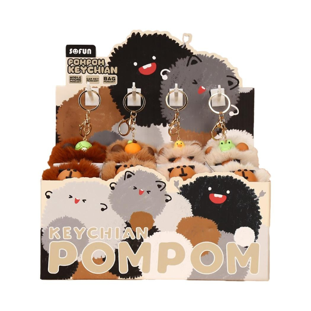 Capybara Pompom Plush Keychain - Random Design