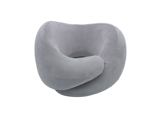 Foldable Number Zero Neck Pillow with Hook(Gray)