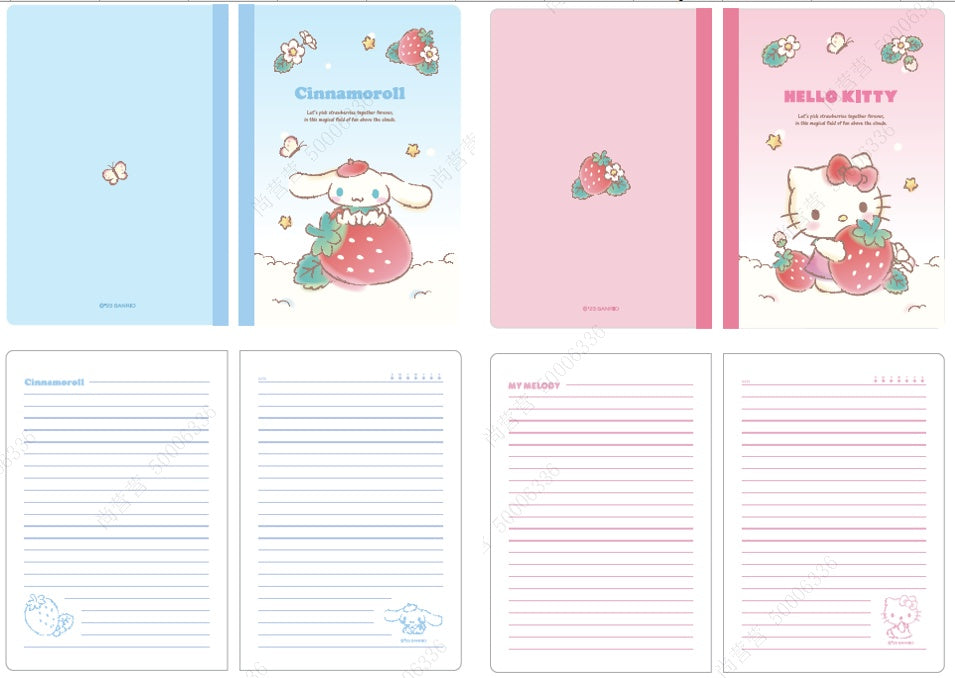 Hello Kitty and Friends Strawberry Collection A5 Stitch-bound Book (28 Sheets) (2 Assorted Models)