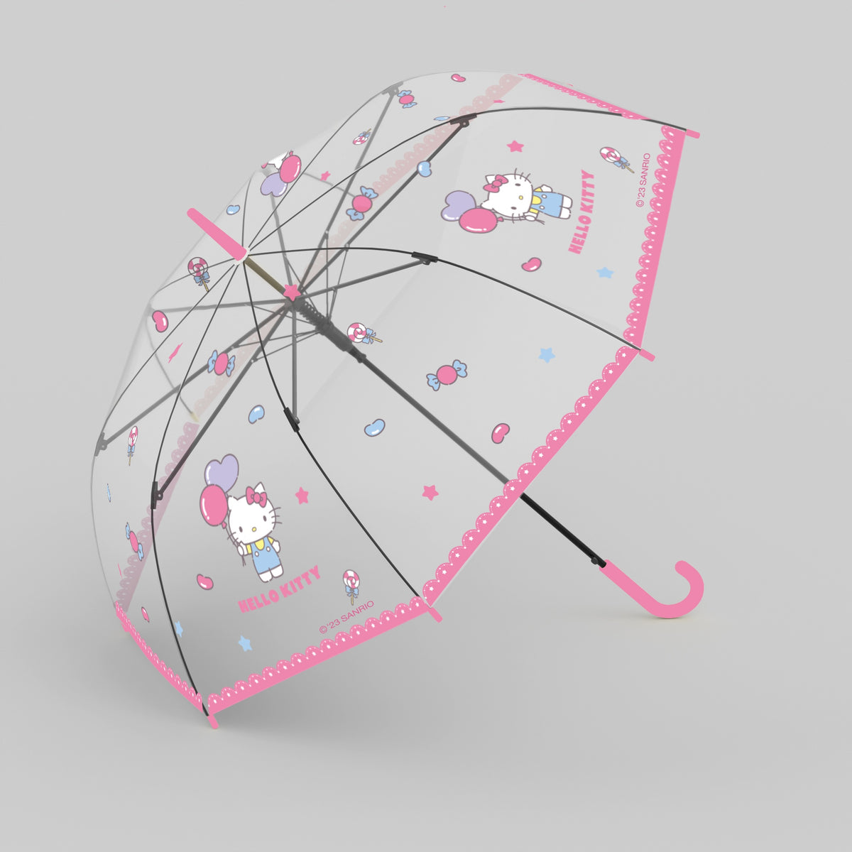 Hello Kitty Transparent Long-Handled Umbrella