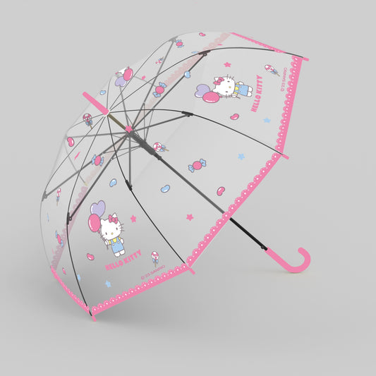 Hello Kitty Transparent Long-Handled Umbrella