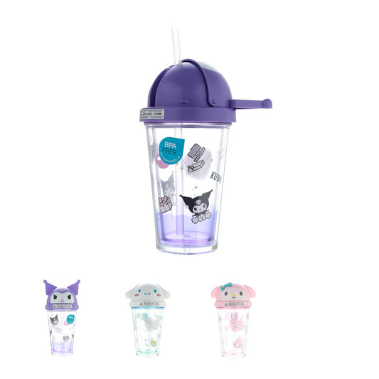 Hello Kitty and Friends Plastic Bottle with Straw 320mL (Random Design)