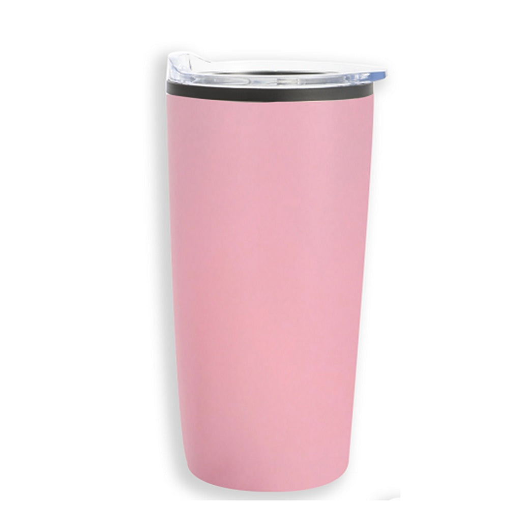 Solid Color Car Tumbler with Stainless Steel Exterior 500mL (Pink)
