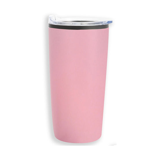 Solid Color Car Tumbler with Stainless Steel Exterior 500mL (Pink)