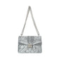 Velvet Crossbody Bag with Chain (Gray)