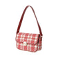 Plaid Crossbody Shoulder Bag with Flap(Red)
