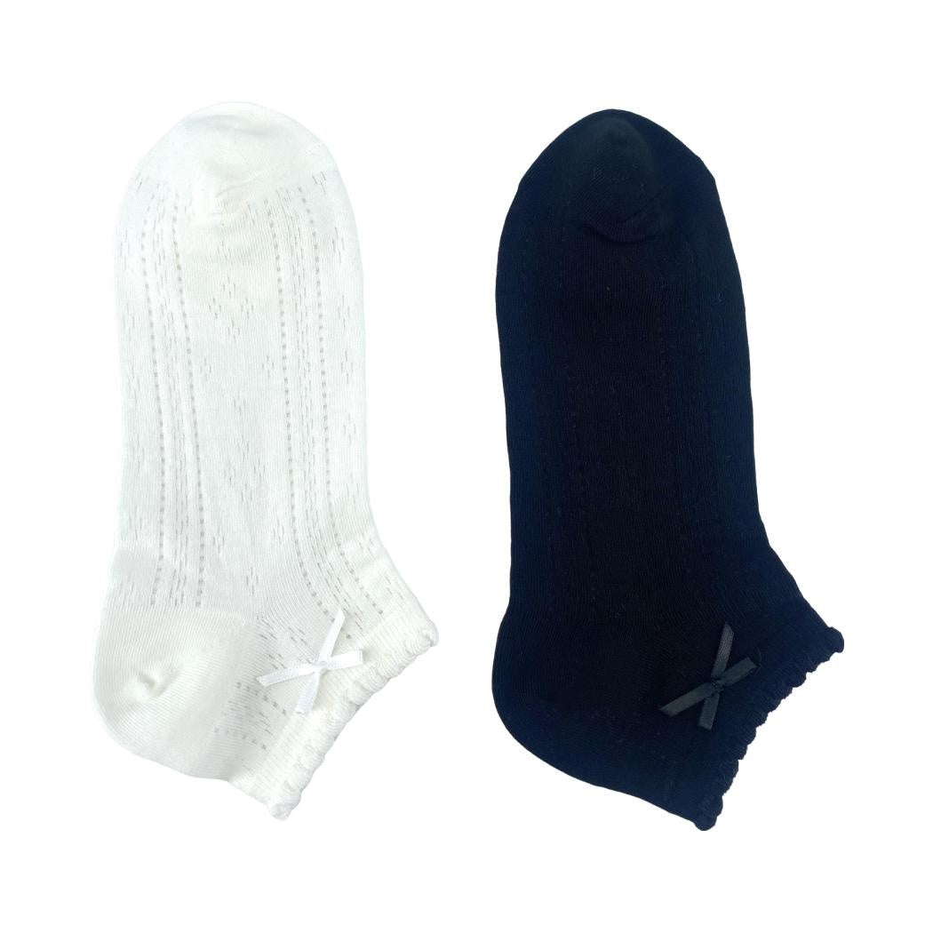 Bowknot Women's Ankle Socks (2 Pairs) (Random Design)