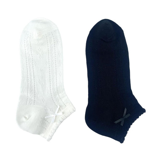 Bowknot Women's Ankle Socks (2 Pairs) (Random Design)