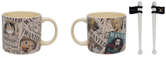 One Piece Collection Ceramic Cup with Stir Rod (500mL） (Random Design)
