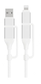 Macaron Series 4-in-1 Fast Charging Data Cable(White)