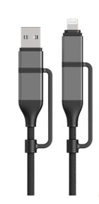 Macaron 4-in-1 Charging and Data Cable - Black