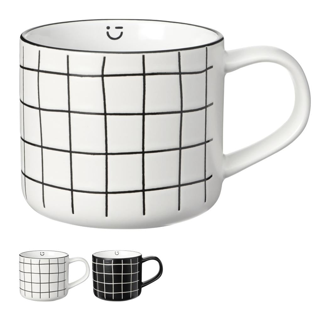 Black & White Collection Ceramic Mug with Handle 430mL (Random Design)