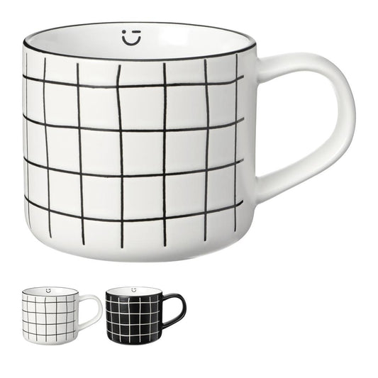 Black & White Collection Ceramic Mug with Handle 430mL (Random Design)