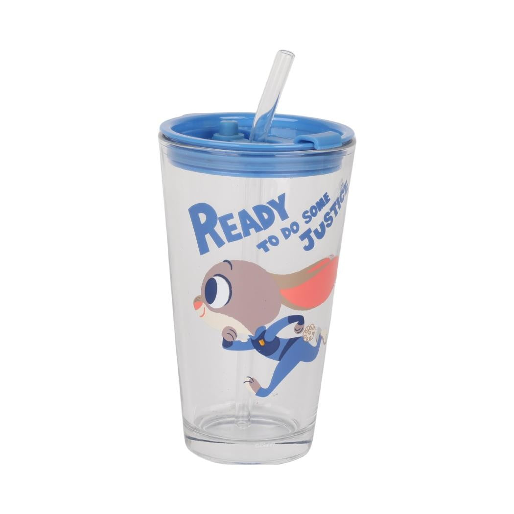 Disney Zootopia Collection Glass Cup with Straw 430mL(Judy)