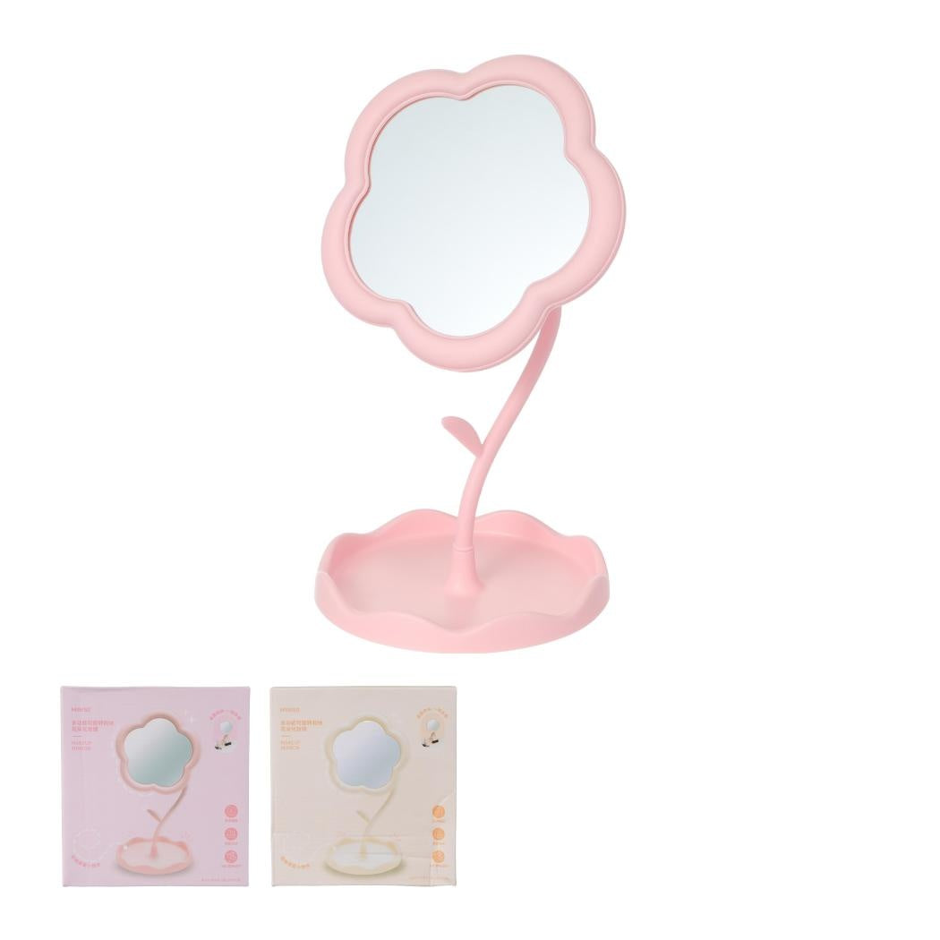 Flower Design Adjustable Angle Makeup Mirror (Random Design)