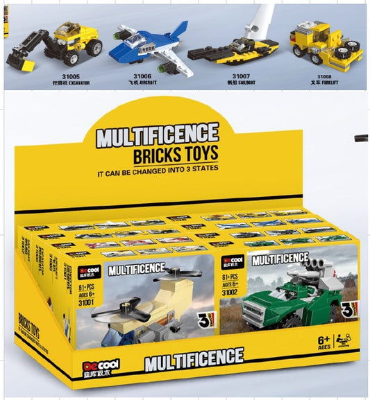 3-in-1 Transformation Collection Building Blocks (4 Assorted Models)(B)