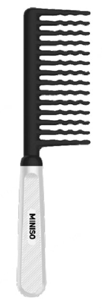 Classic Black White Series Hair Comb with Wave Shape Teeth