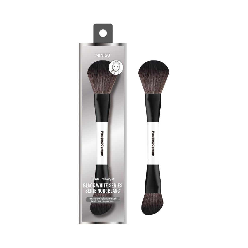 Classic Black White Series 2-in-1 Loose Powder & Angled Powder Brush