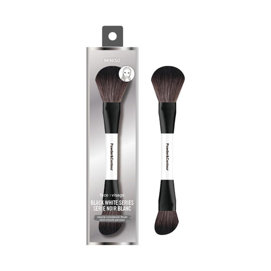 Classic Black White Series 2-in-1 Loose Powder & Angled Powder Brush