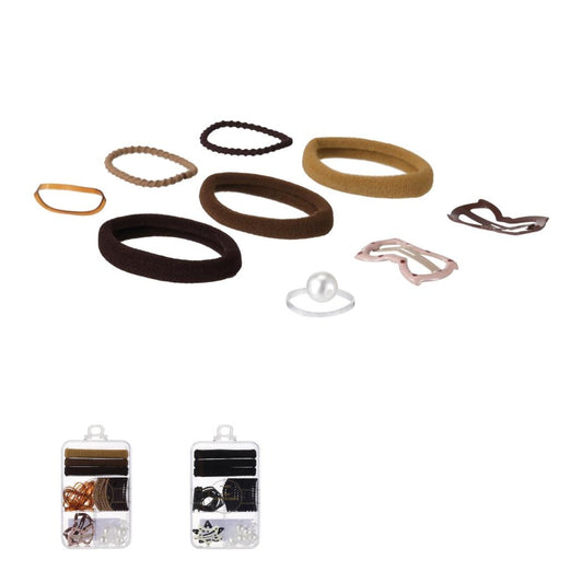 Basic Series Hair Clip & Rubber Band Set (Random Design)