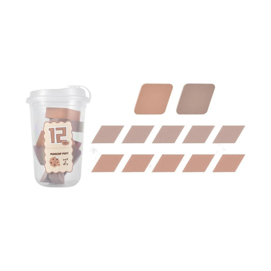 Pastry Series Wet and Dry Dual Use Makeup Puffs Set (12 pcs)