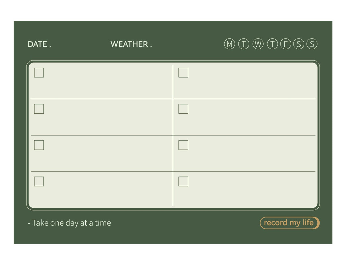 Minimalism Retro Collection Note Pad (50 Sheets) (Blackish Green)