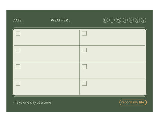 Minimalism Retro Collection Note Pad (50 Sheets) (Blackish Green)