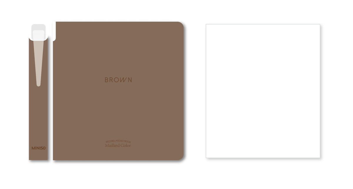Minimalism Retro Collection Pen Holder Book (96 Sheets) (Mocha Brown)(with 0.5mm Black Gel Pen)