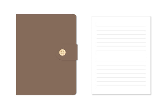 Retro B6 PU-Cover Snap Notebook - Mocha Brown
