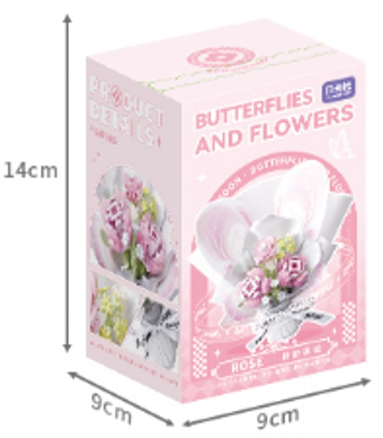 Butterflies & Flowers Rose Building Blocks