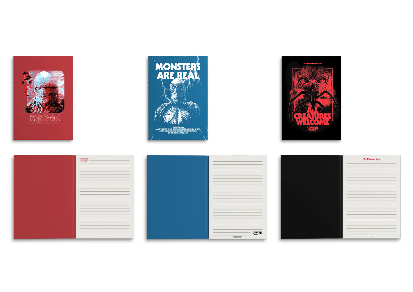 Stranger Things Collection A5 Stitch-bound Book Set (28 Sheets, 3 Pcs)
