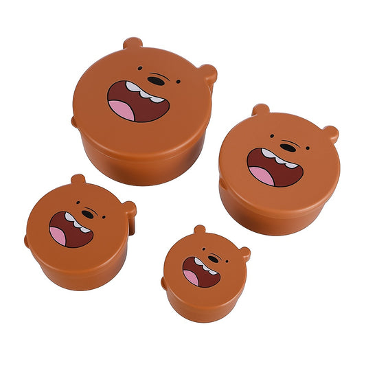 We Bare Bears Food Container Set (4 pcs) - Grizzly