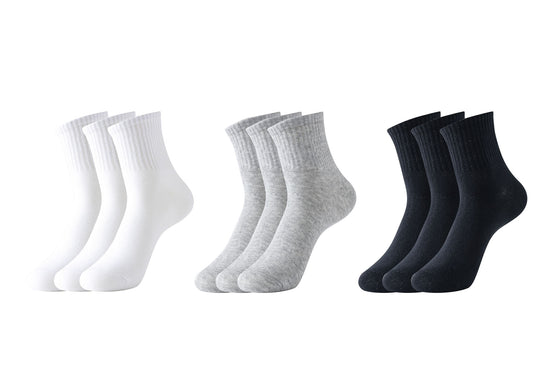 Men's Solid Color Sport Crew Socks (3 Pairs) (Random Design)