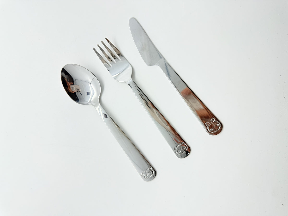 Cartoon Stainless Steel Flatware Set (3 pcs) (Knife, Fork & Spoon)
