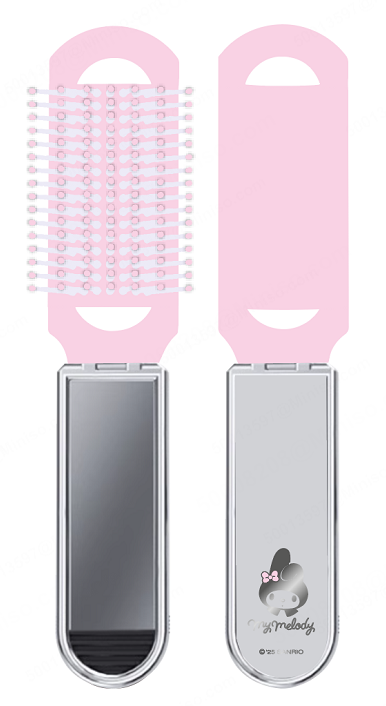 My Melody 2-in-1 Folding Mirror Brush