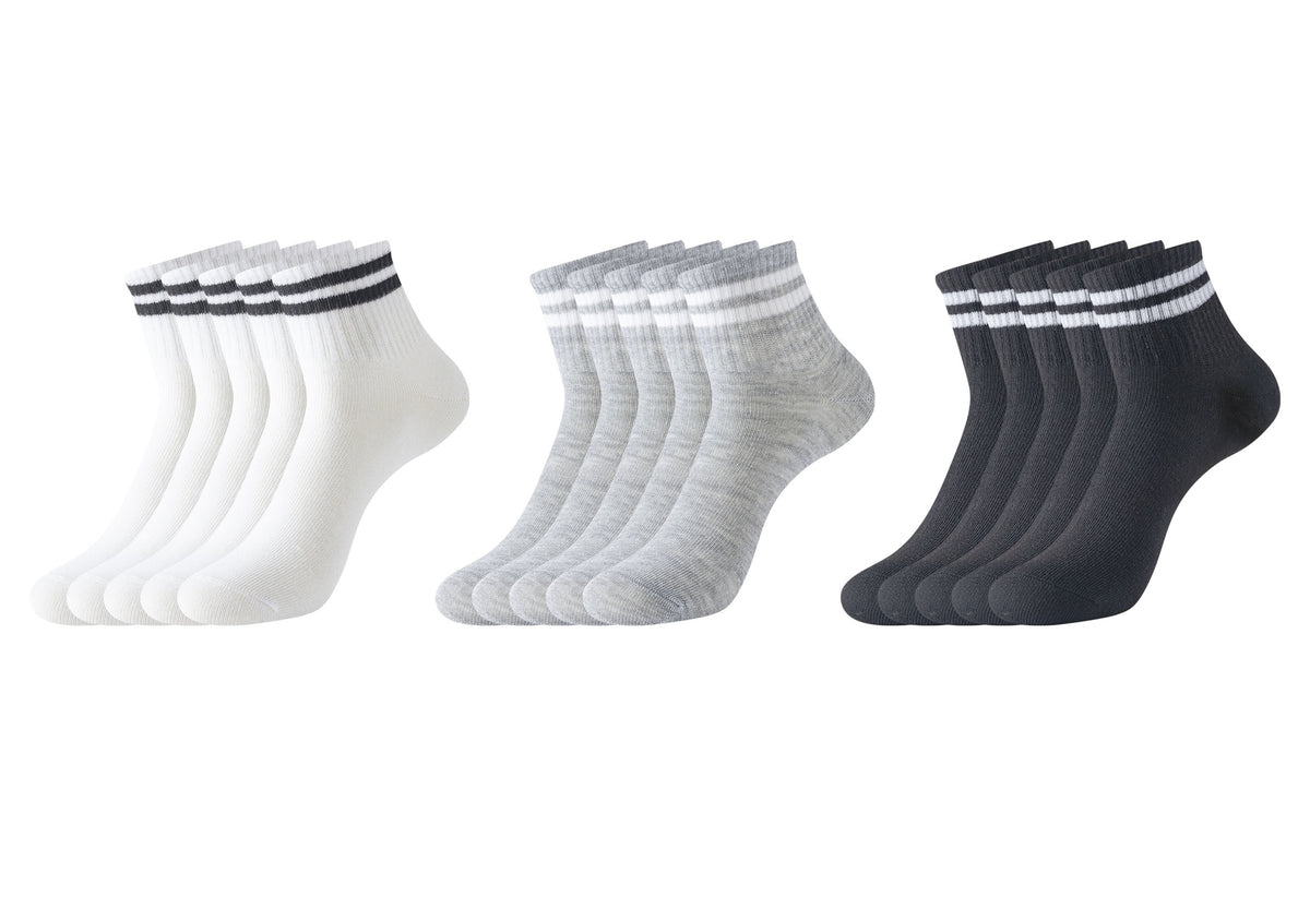 Women's Preppy Style Quarter Socks (5 Pairs) (Random Design)