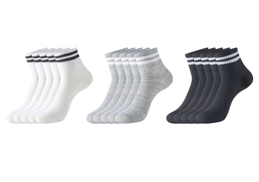 Women's Preppy Style Quarter Socks (5 Pairs) (Random Design)
