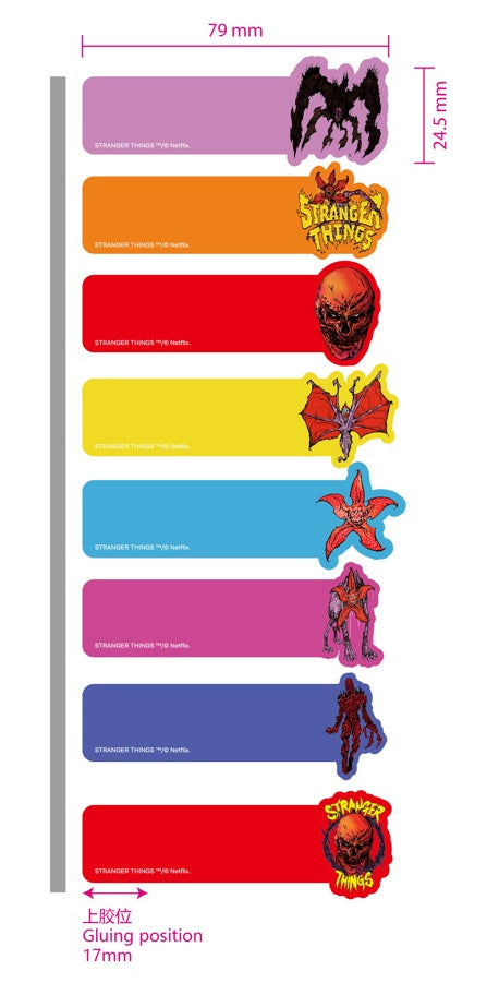 Stranger Things Index Tabs - 8 x 20 Sheets