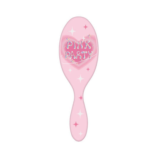 Pink Party Series Shiny Silver Massager Cushion Brush