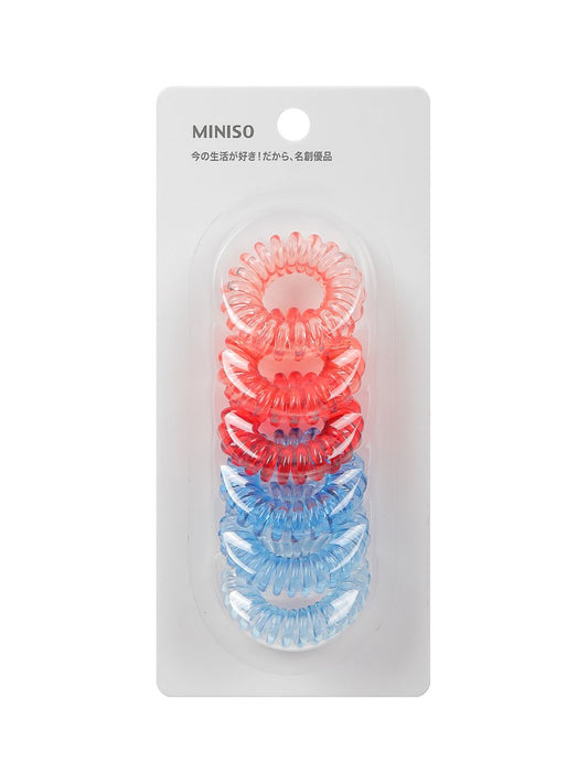 3.5 Colored Spiral Hair Ties (6pcs)