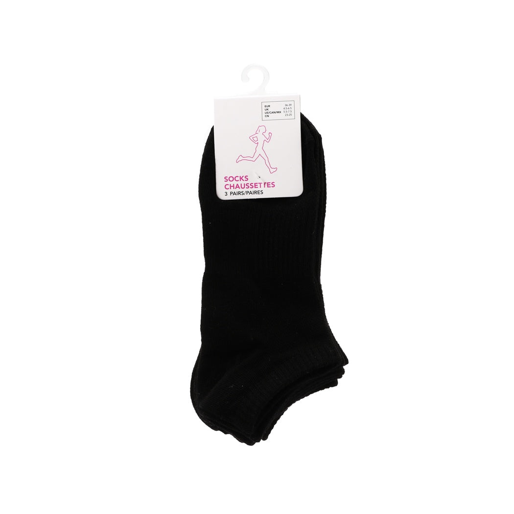 Athletic Low-cut Socks for Women (3 Pairs)(Black)