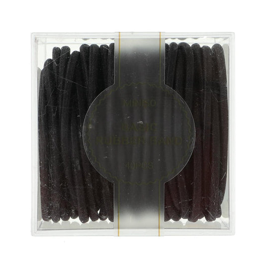 Black Hair Ties with Container (40 pcs)