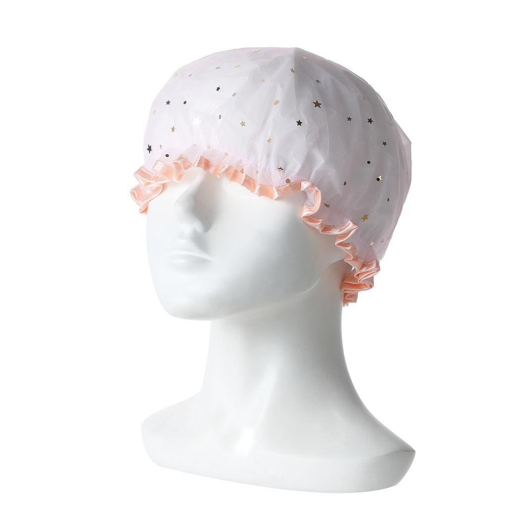 Sparkling Star Series Double-Layer Shower Cap