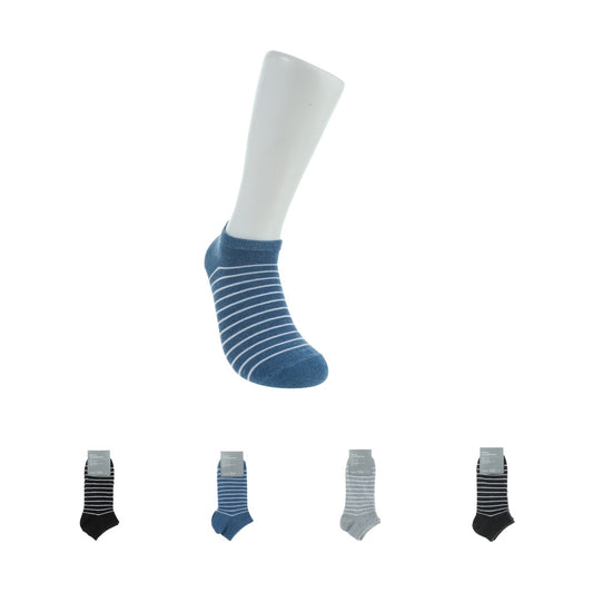 Striped Men's Low-Cut Socks (3 Pairs) (Random Design)