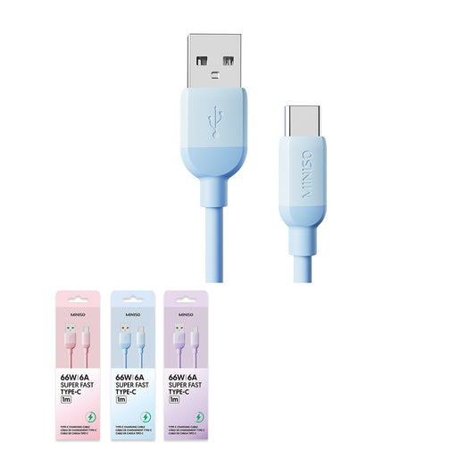 Silicone 6A Type-C Fasting Charging Cable (Random Design)