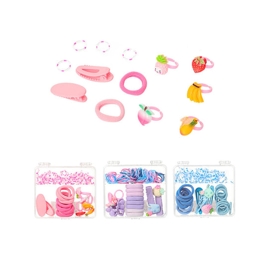 Basic Series Colored Hair Accessories Kit (125 pcs) (Random Design)
