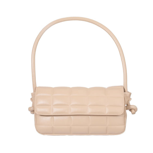 Rectangle Pattern Shoulder Bag(Apricot)