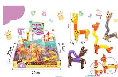 Stress-Relief Transforming & Stretching Giraffe Toy (4 Assorted Models)