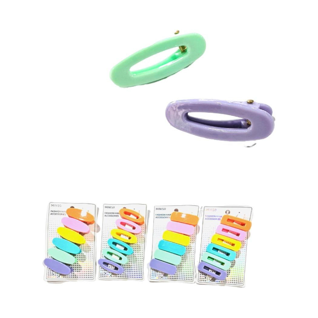 Colorful Series Macaron Color Hair Clip (6 pcs) (Random Design)