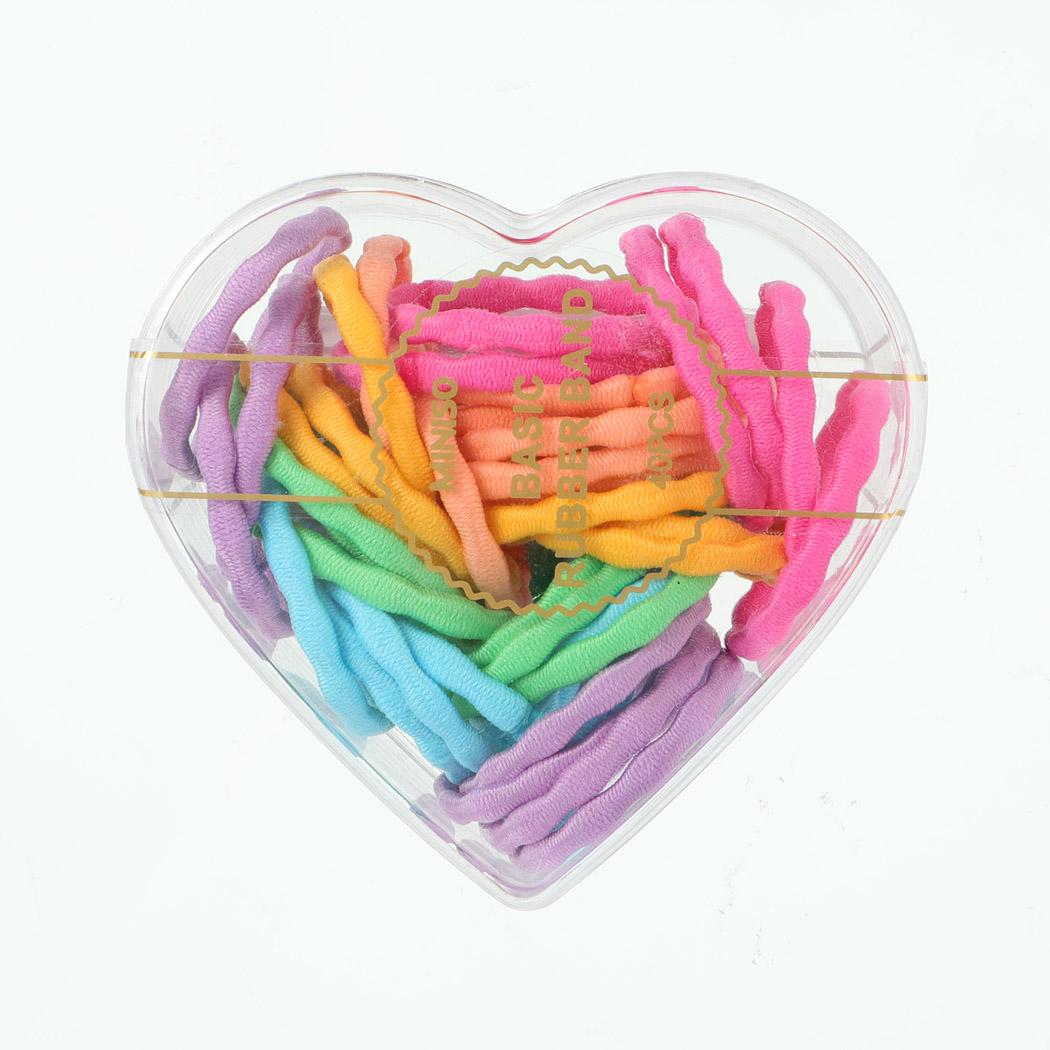 Basic Series Colorful Heart Hair Tie (40 pcs)